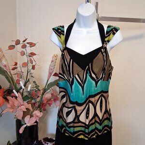 NWOT Dolcezza Women’s Sleeveless Pleated Camisole Multi Color Printed Tank Top 4